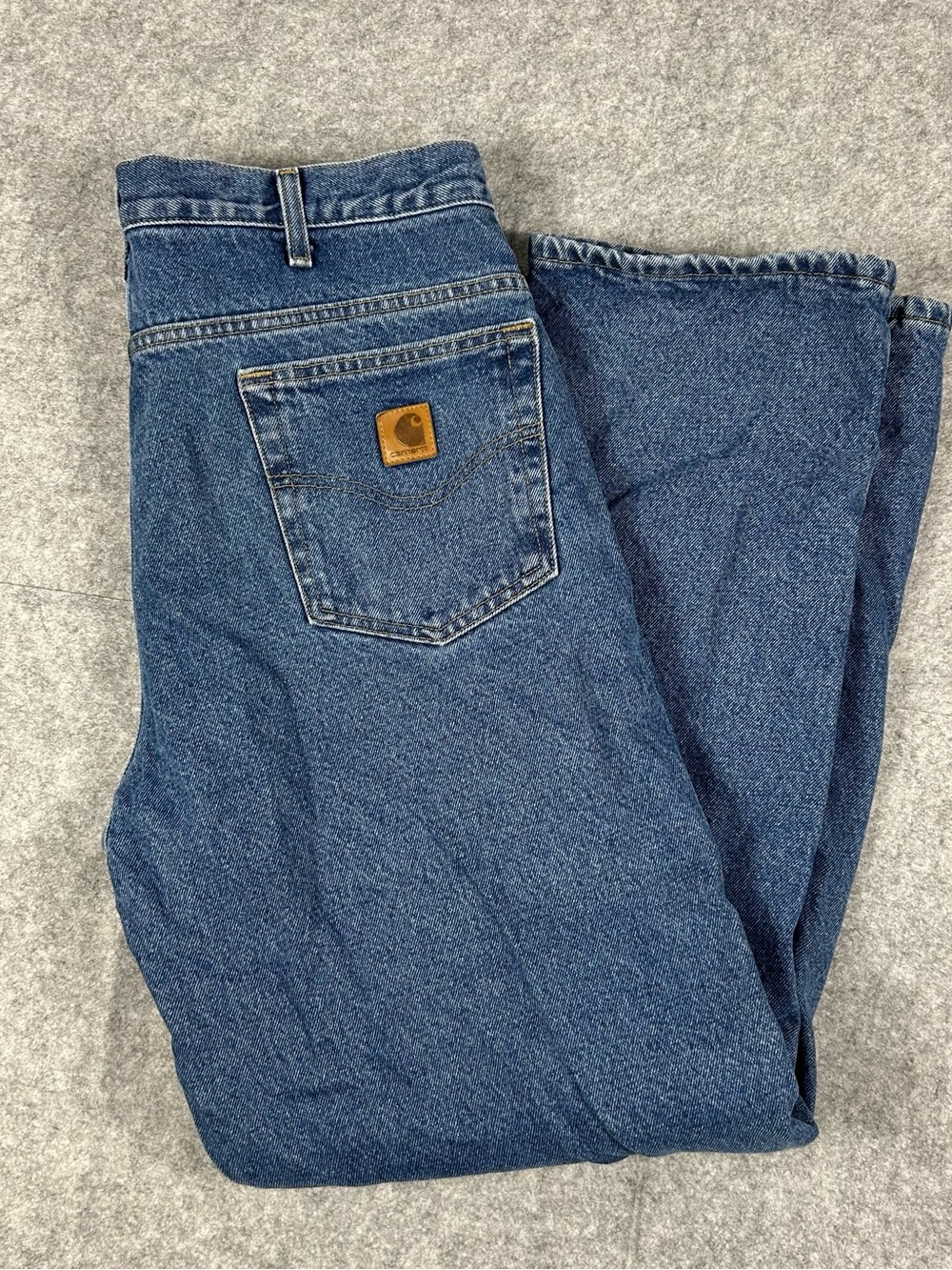 Vintage Carhartt B172 DST Relaxed Fit Denim Jeans Flannel Lined Size 36x32